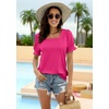 image:imageWIHOLL Tops for Women Summer Casual Ruffle Trim Sleeve Square Neck T Shirts1hotpink