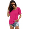 image:imageWIHOLL Tops for Women Summer Casual Ruffle Trim Sleeve Square Neck T Shirts1hotpink