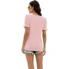 image:imageWIHOLL Tops for Women Summer Casual Ruffle Trim Sleeve Square Neck T Shirts1pinkstripe