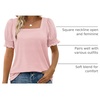 image:imageWIHOLL Tops for Women Summer Casual Ruffle Trim Sleeve Square Neck T Shirts1pinkstripe