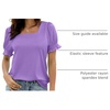 image:imageWIHOLL Tops for Women Summer Casual Ruffle Trim Sleeve Square Neck T Shirts1purple