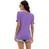 image:imageWIHOLL Tops for Women Summer Casual Ruffle Trim Sleeve Square Neck T Shirts1purple