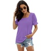 image:imageWIHOLL Tops for Women Summer Casual Ruffle Trim Sleeve Square Neck T Shirts1purple