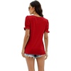 image:imageWIHOLL Tops for Women Summer Casual Ruffle Trim Sleeve Square Neck T Shirts1red