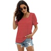 image:imageWIHOLL Tops for Women Summer Casual Ruffle Trim Sleeve Square Neck T Shirts1redstripe