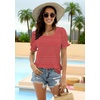 image:imageWIHOLL Tops for Women Summer Casual Ruffle Trim Sleeve Square Neck T Shirts1redstripe