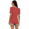 image:imageWIHOLL Tops for Women Summer Casual Ruffle Trim Sleeve Square Neck T Shirts1redstripe