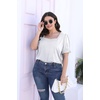image:imageWIHOLL Tops for Women Summer Casual Ruffle Trim Sleeve Square Neck T Shirts1white