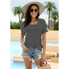 image:imageWIHOLL Tops for Women Summer Casual Ruffle Trim Sleeve Square Neck T Shirts1whitestripe