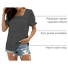 image:imageWIHOLL Tops for Women Summer Casual Ruffle Trim Sleeve Square Neck T Shirts1whitestripe