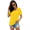 image:imageWIHOLL Tops for Women Summer Casual Ruffle Trim Sleeve Square Neck T Shirts1yellow