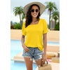 image:imageWIHOLL Tops for Women Summer Casual Ruffle Trim Sleeve Square Neck T Shirts1yellow