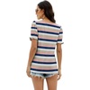 image:imageWIHOLL Tops for Women Summer Casual Ruffle Trim Sleeve Square Neck T Shirts2multicolor 1