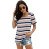 image:imageWIHOLL Tops for Women Summer Casual Ruffle Trim Sleeve Square Neck T Shirts2multicolor 1