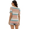 image:imageWIHOLL Tops for Women Summer Casual Ruffle Trim Sleeve Square Neck T Shirts2multicolor 2
