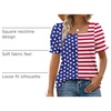 image:imageWIHOLL Tops for Women Summer Casual Ruffle Trim Sleeve Square Neck T Shirts2usa Flag