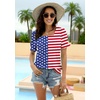 image:imageWIHOLL Tops for Women Summer Casual Ruffle Trim Sleeve Square Neck T Shirts2usa Flag