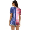 image:imageWIHOLL Tops for Women Summer Casual Ruffle Trim Sleeve Square Neck T Shirts2usa Flag