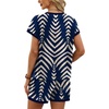 image:imageWIHOLL Two Piece Sets for Women Summer Lounge Short Sets Cap Sleeve Crew Neck Sweatsuit with Pocket XS2XL04print Navy Blue