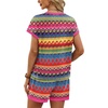 image:imageWIHOLL Two Piece Sets for Women Summer Lounge Short Sets Cap Sleeve Crew Neck Sweatsuit with Pocket XS2XL08boho Pink Purple Stripe