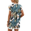 image:imageWIHOLL Two Piece Sets for Women Summer Lounge Short Sets Cap Sleeve Crew Neck Sweatsuit with Pocket XS2XL08floral Palm Leaf