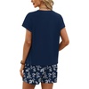image:imageWIHOLL Two Piece Sets for Women Summer Lounge Short Sets Cap Sleeve Crew Neck Sweatsuit with Pocket XS2XL09blue Floral