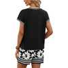 image:imageWIHOLL Two Piece Sets for Women Summer Lounge Short Sets Cap Sleeve Crew Neck Sweatsuit with Pocket XS2XL09vintage Floral