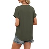 image:imageWIHOLL Womens Blouses Spring Tops Short Sleeve Shirts Dressy Casual Summer Vacation Fashion Clothing 2026Army Green