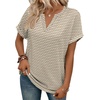 image:imageWIHOLL Womens Blouses Spring Tops Short Sleeve Shirts Dressy Casual Summer Vacation Fashion Clothing 2026Beige Labyrinth