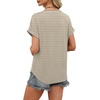 image:imageWIHOLL Womens Blouses Spring Tops Short Sleeve Shirts Dressy Casual Summer Vacation Fashion Clothing 2026Beige Labyrinth