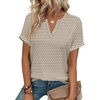 image:imageWIHOLL Womens Blouses Spring Tops Short Sleeve Shirts Dressy Casual Summer Vacation Fashion Clothing 2026Beige Labyrinth