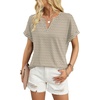 image:imageWIHOLL Womens Blouses Spring Tops Short Sleeve Shirts Dressy Casual Summer Vacation Fashion Clothing 2026Beige Labyrinth