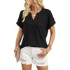 image:imageWIHOLL Womens Blouses Spring Tops Short Sleeve Shirts Dressy Casual Summer Vacation Fashion Clothing 2026Black
