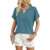 image:imageWIHOLL Womens Blouses Spring Tops Short Sleeve Shirts Dressy Casual Summer Vacation Fashion Clothing 2026Blue Green