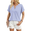 image:imageWIHOLL Womens Blouses Spring Tops Short Sleeve Shirts Dressy Casual Summer Vacation Fashion Clothing 2026Blue White Striped