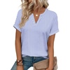 image:imageWIHOLL Womens Blouses Spring Tops Short Sleeve Shirts Dressy Casual Summer Vacation Fashion Clothing 2026Blue White Striped