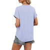 image:imageWIHOLL Womens Blouses Spring Tops Short Sleeve Shirts Dressy Casual Summer Vacation Fashion Clothing 2026Blue White Striped