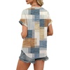 image:imageWIHOLL Womens Blouses Spring Tops Short Sleeve Shirts Dressy Casual Summer Vacation Fashion Clothing 2026Blue and Orange Plaid