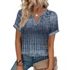 image:imageWIHOLL Womens Blouses Spring Tops Short Sleeve Shirts Dressy Casual Summer Vacation Fashion Clothing 2026Boho Navy