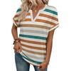 image:imageWIHOLL Womens Blouses Spring Tops Short Sleeve Shirts Dressy Casual Summer Vacation Fashion Clothing 2026Color Stripe