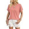 image:imageWIHOLL Womens Blouses Spring Tops Short Sleeve Shirts Dressy Casual Summer Vacation Fashion Clothing 2026Coral