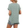 image:imageWIHOLL Womens Blouses Spring Tops Short Sleeve Shirts Dressy Casual Summer Vacation Fashion Clothing 2026Floral Green