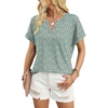 image:imageWIHOLL Womens Blouses Spring Tops Short Sleeve Shirts Dressy Casual Summer Vacation Fashion Clothing 2026Floral Green