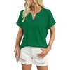 image:imageWIHOLL Womens Blouses Spring Tops Short Sleeve Shirts Dressy Casual Summer Vacation Fashion Clothing 2026Forest Green
