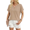 image:imageWIHOLL Womens Blouses Spring Tops Short Sleeve Shirts Dressy Casual Summer Vacation Fashion Clothing 2026Khaki