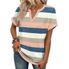 image:imageWIHOLL Womens Blouses Spring Tops Short Sleeve Shirts Dressy Casual Summer Vacation Fashion Clothing 2026Pink Blue Striped