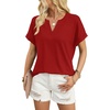 image:imageWIHOLL Womens Blouses Spring Tops Short Sleeve Shirts Dressy Casual Summer Vacation Fashion Clothing 2026Red