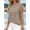 image:imageWIHOLL Womens Lightweight Sweater Spring Summer Fall Outfits Cap Sleeve Hollow Out Knit Fashion Clothing 20261brown