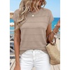 image:imageWIHOLL Womens Lightweight Sweater Spring Summer Fall Outfits Cap Sleeve Hollow Out Knit Fashion Clothing 20261brown