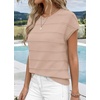 image:imageWIHOLL Womens Lightweight Sweater Spring Summer Fall Outfits Cap Sleeve Hollow Out Knit Fashion Clothing 2026Apricot